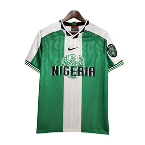 Camisa Nigéria Retrô 1996 Verde e Branca -