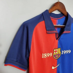 Camisa Barcelona 100 Anos Retrô 1999 - Azul e Grená