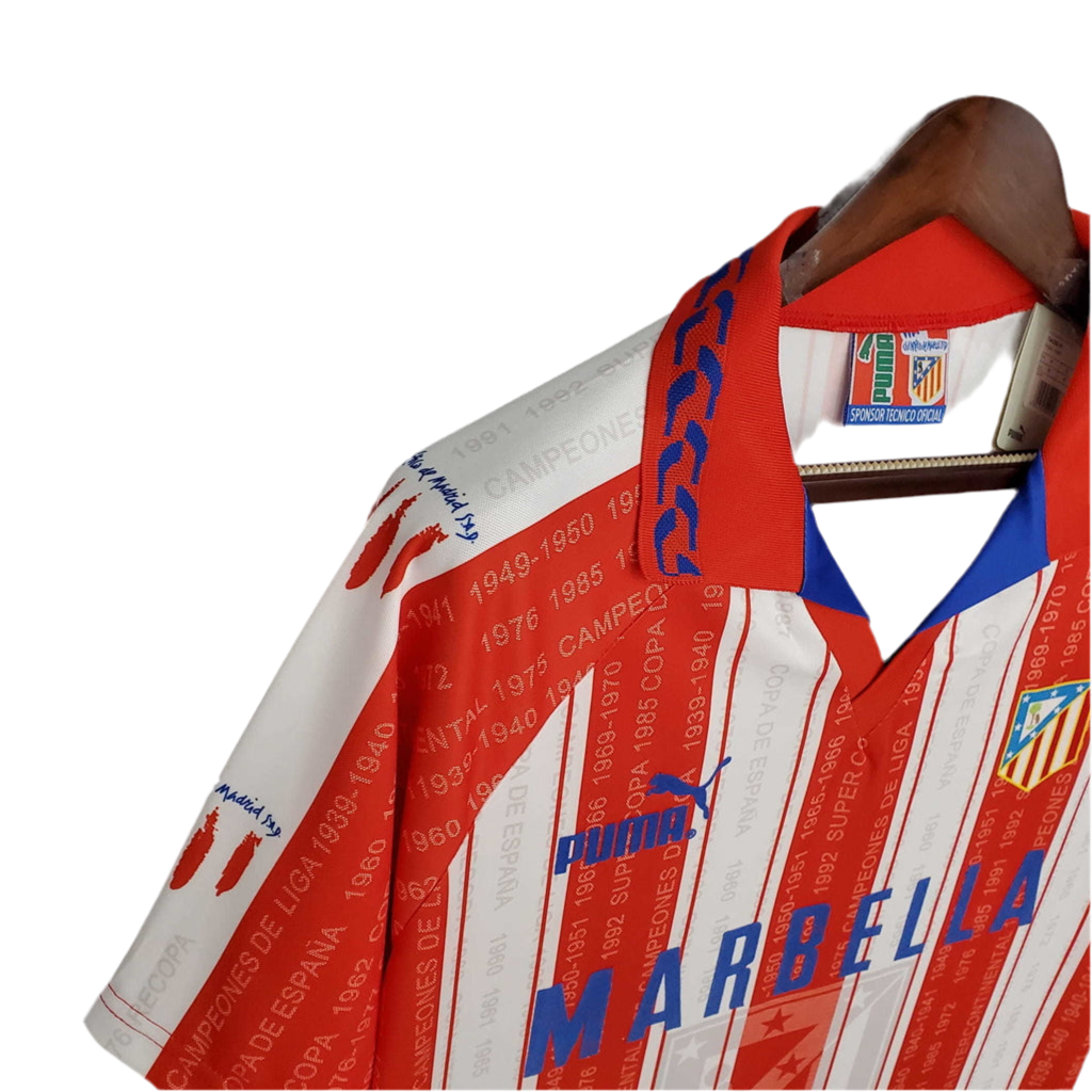 Camisa Atlético de Madrid Retrô 1995/1996 - Branca e Vermelha