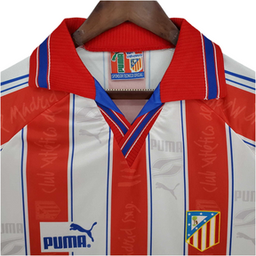Camisa Atlético de Madrid Retrô 1996/1997 Branca e Vermelha -