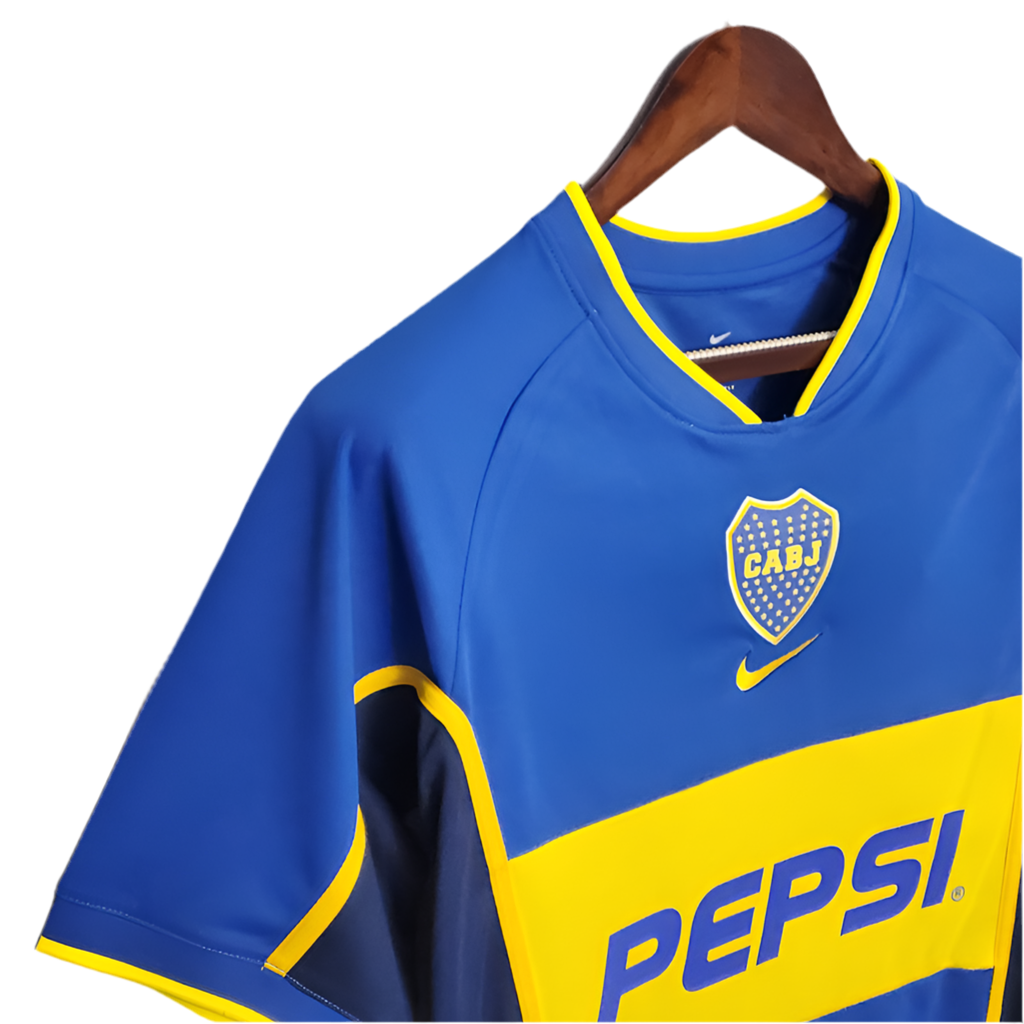 Camisa Boca Juniors Retrô 2002 Azul e Amarela -
