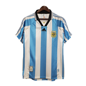 Camisa Seleção Argentina Retrô 1998 Azul e Branca -