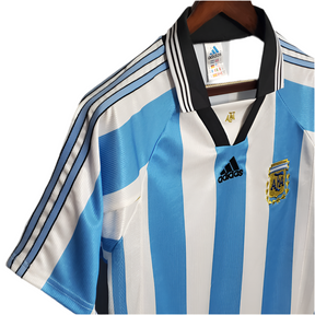 Camisa Seleção Argentina Retrô 1998 Azul e Branca -