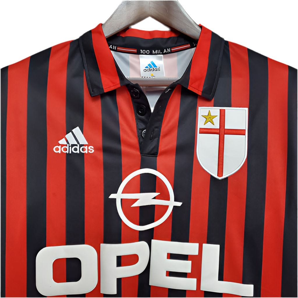 Camisa AC Milan Retrô 1999/2000 - Vermelha e Preta