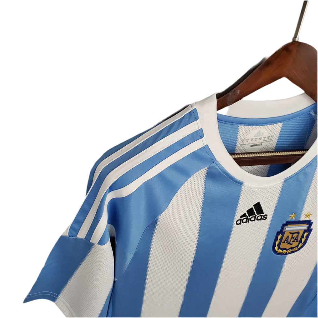 Camisa Argentina Retrô 2010 Azul e Branca