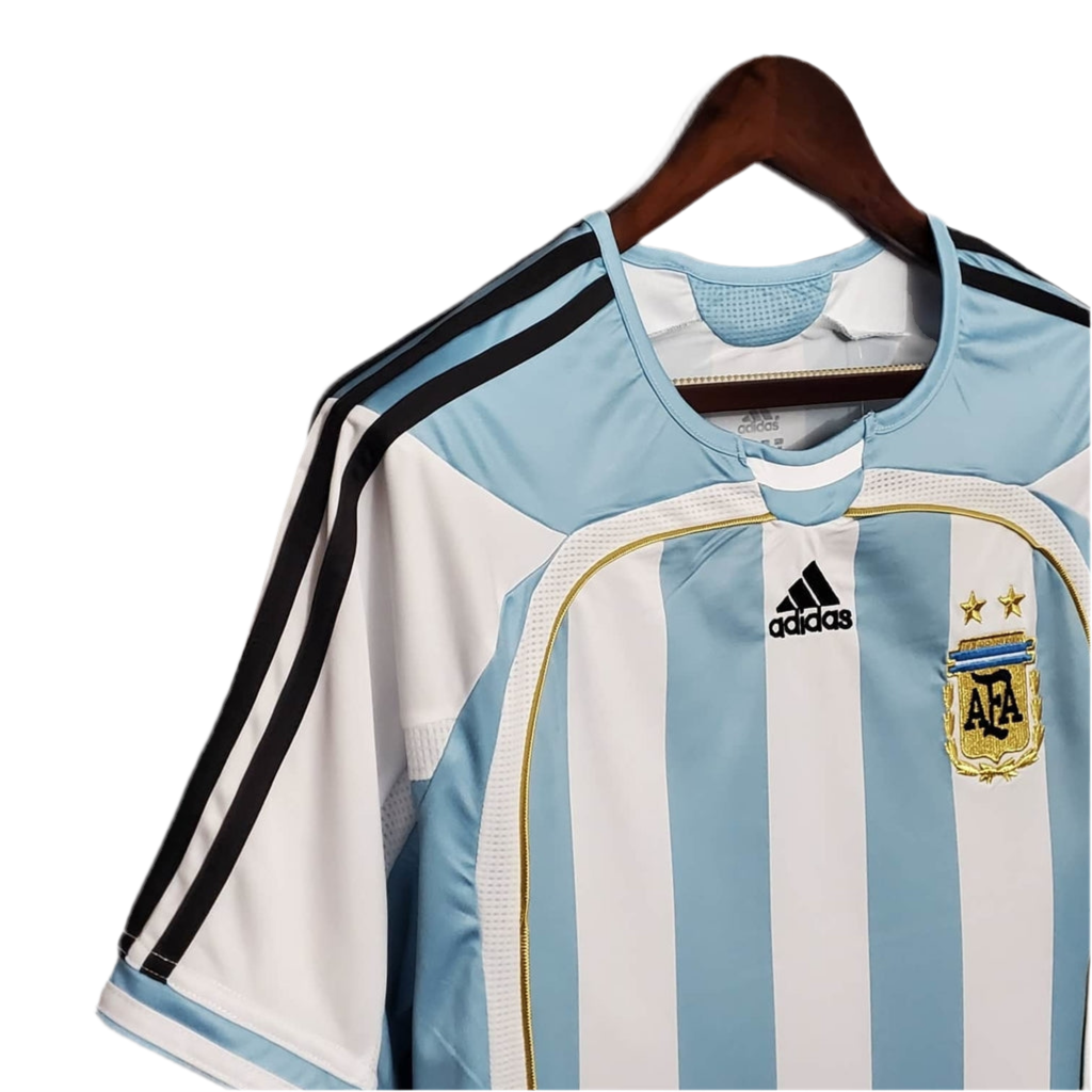 Camisa Seleção Argentina Retrô 2006 Azul e Branca-