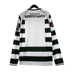 Camisa Manga Longa Retro Sporting I 2002/2003 - Verde e Branco