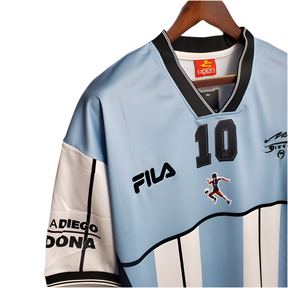 Camisa Seleção Argentina Retrô 2001 Azul e Branca- Fila