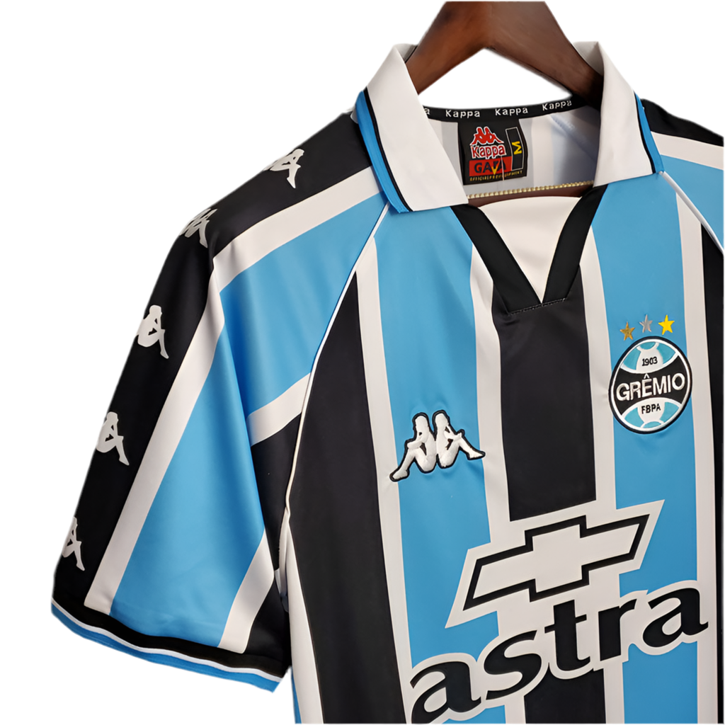 Camisa Grêmio Retrô 2000 Azul e Preta -