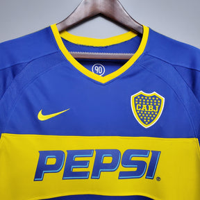 Camisa Manga Longa Boca Juniors 03/04 - Azul e Amarelo