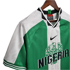 Camisa Nigéria Retrô 1996 Verde e Branca -