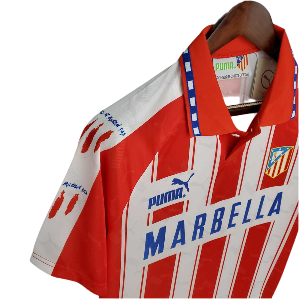 Camisa Atlético de Madrid Retrô 1994/1995 - Branca e Vermelha