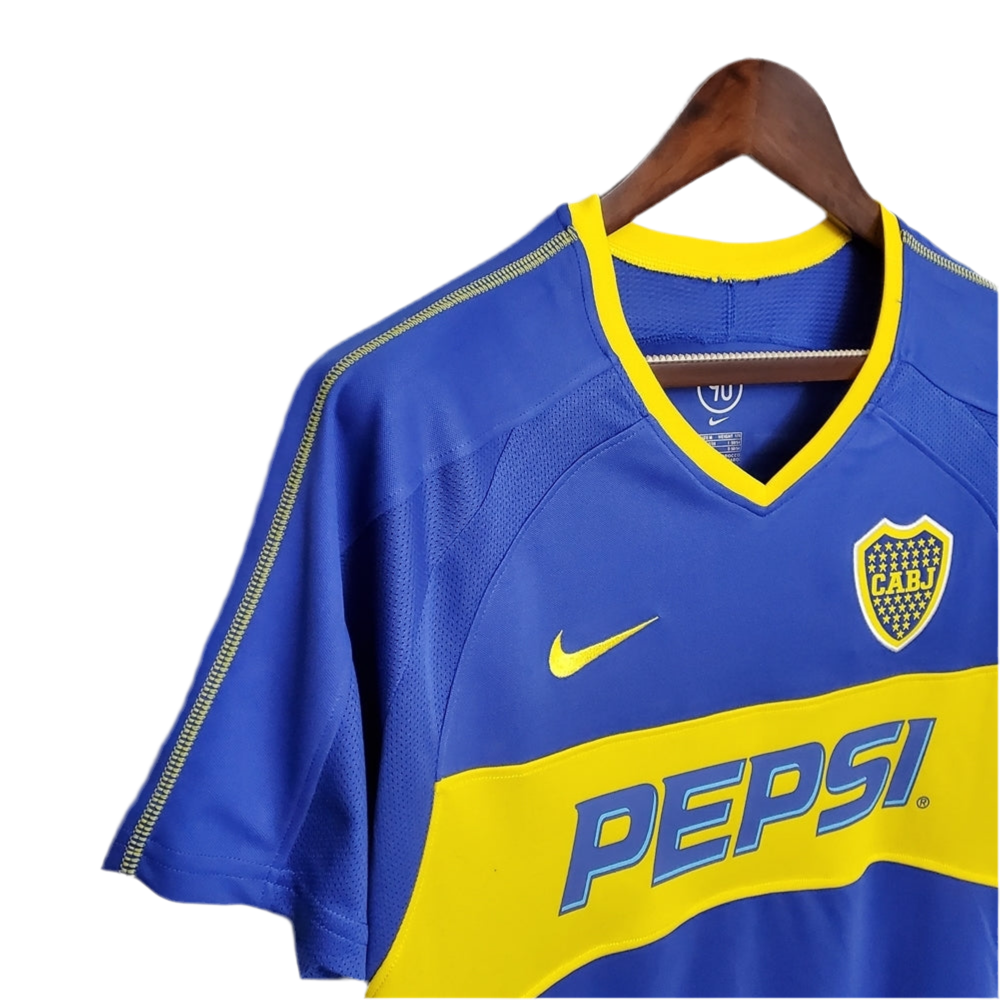 Camisa Boca Juniors Retrô 03/04 Azul e Amarela