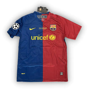 Camisa Barcelona Retrô com Patch UEFA 2008/2009 - Azul e Vermelho