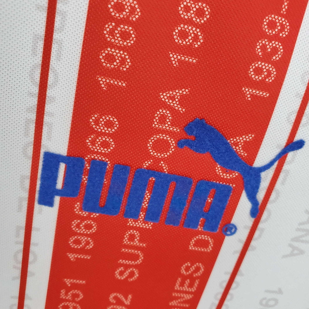 Camisa Atlético de Madrid Retrô 1995/1996 - Branca e Vermelha