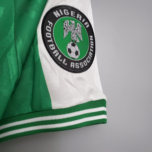 Camisa Nigéria Retrô 1996 Verde e Branca -