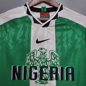 Camisa Nigéria Retrô 1996 Verde e Branca -